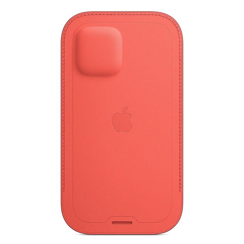 Чехол-конверт Apple Leather Sleeve with MagSafe для iPhone 12/12 Pro, кожа, розовый цитрус - 3