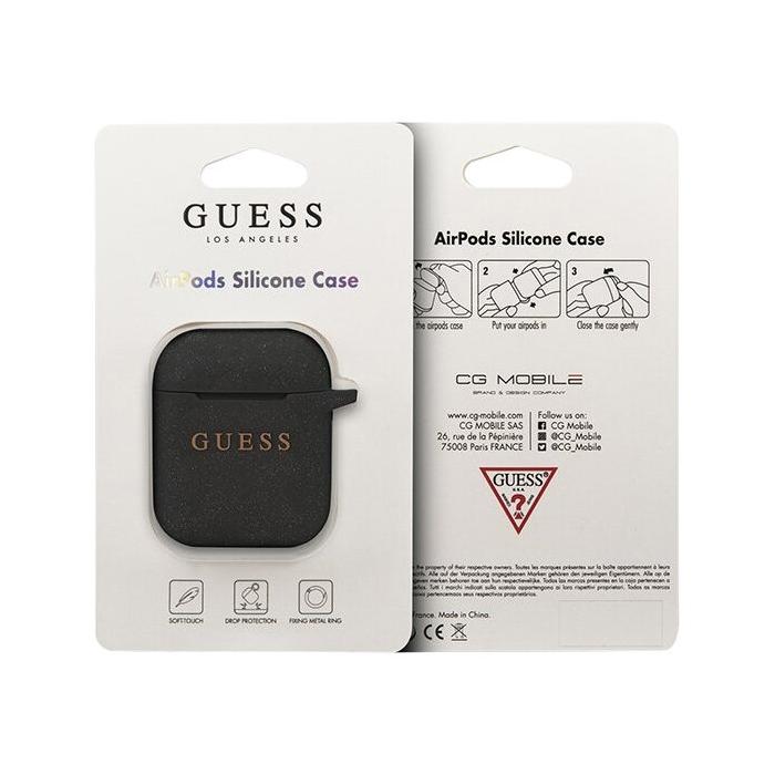 Чехол GUESS с кольцом для AirPods, чёрный - 1
