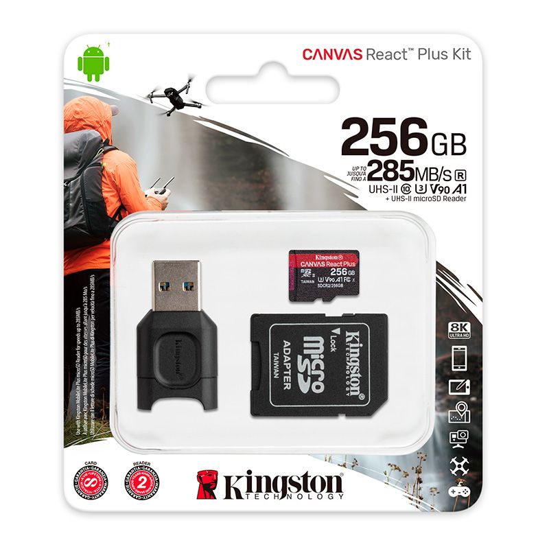 Карта памяти microSDXC Kingston Canvas React Plus, 256GB— фото №2