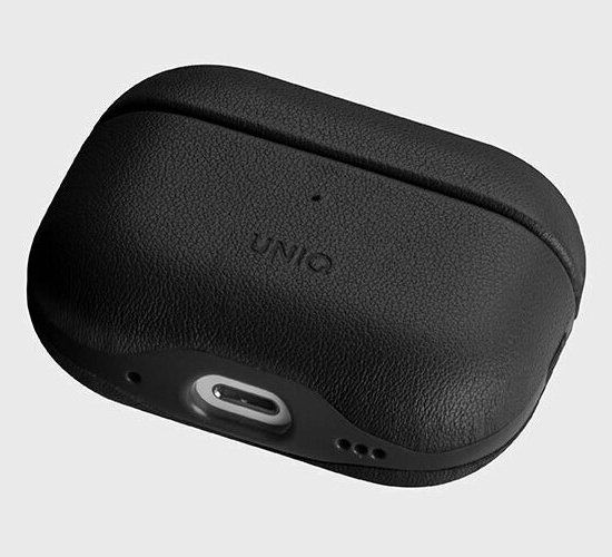 Чехол Uniq Terra Genuine Leather черный, для AirPods Pro 2— фото №5