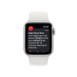 Apple Watch SE 2 GPS 40mm (корпус - серебристый, спортивный ремешок белого цвета)— фото №1