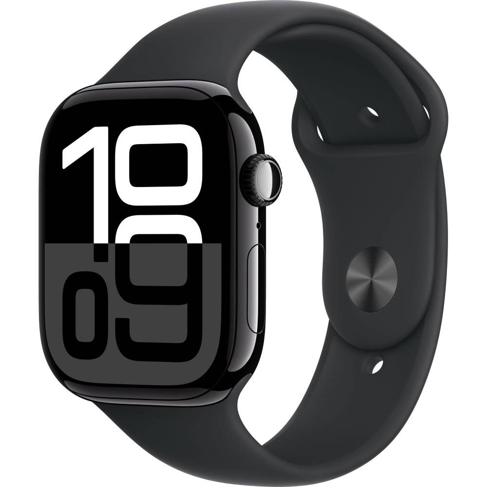 Apple Watch Series 10  (корпус - черный, 46mm ремешок Sport Band черный, размер S/M)— фото №0