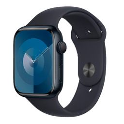 Apple Watch Series 9  (корпус - темная ночь, 45mm ремешок Sport Band темная ночь, размер M/L)— фото №0