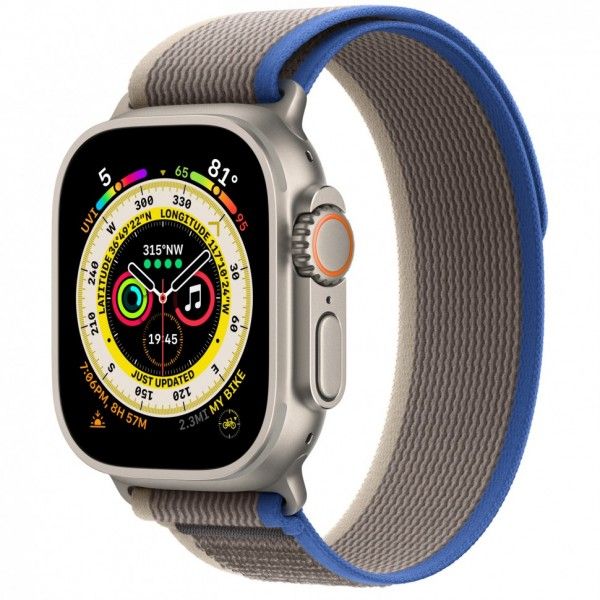 Apple Watch Ultra GPS + Cellular 49mm (ремешок синий/серый, IP6X)— фото №0