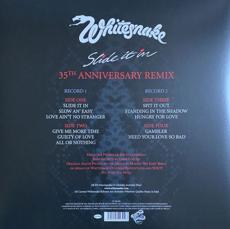 Виниловая пластинка Whitesnake - Slide It In (35th Anniversary Remix) (1984)— фото №1