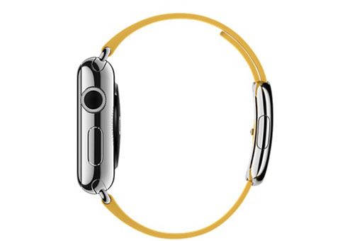 Apple Watch (MMFF2) - 38 мм, нержавеющая сталь, ремешок цвета «весенняя мимоза» с современной пряжкой— фото №1