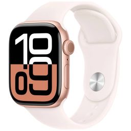 Apple Watch Series 10  (корпус - розовое золото, 42mm ремешок Sport Band светло-розовый, размер M/L)— фото №0