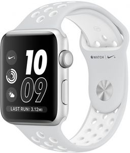 Apple Watch Nike+ (MQ192RU/A) - 42 мм, серебристый алюминий, спортивный ремешок Nike цвета «чистая платина/белый»— фото №0