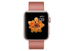 Apple Watch Series 2 (MNPM2RU/A) - 42 мм, алюминий «розовое золото», ремешок из плетёного нейлона цвета «оранжевый космос/антрацит»— фото №1