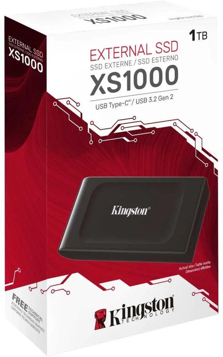 Внешний SSD накопитель Kingston SXS1000, 1024GB. черный— фото №2