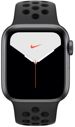 Apple Watch Nike Series 5, 40 мм, алюминий цвета «серый космос», спортивный ремешок Nike «антрацитовый/чёрный»— фото №1