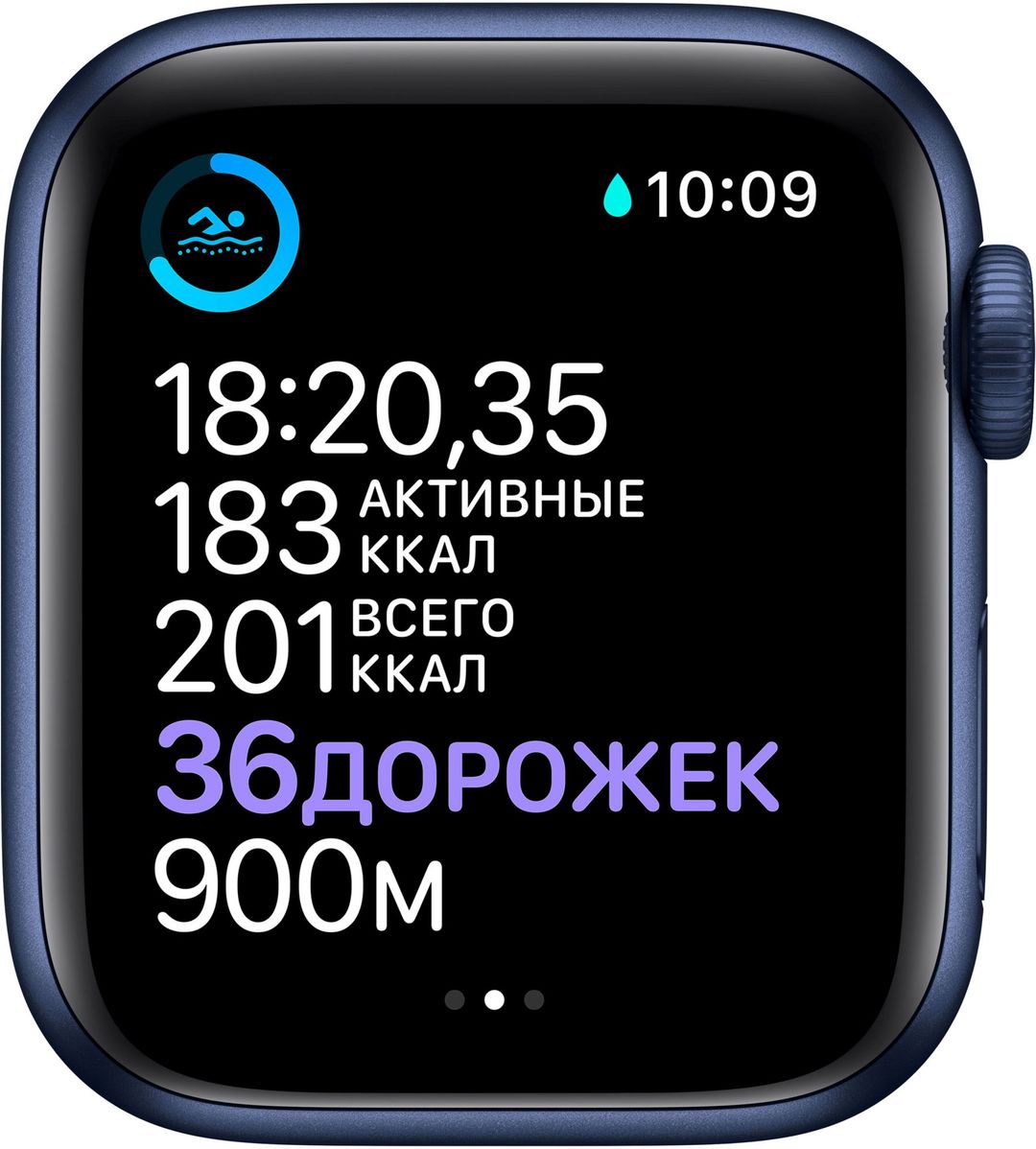 Apple Watch Series 6 GPS, 40 mm, алюминий темно-синий, спортивный ремешок цвета «тёмный ультрамарин»— фото №3