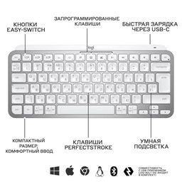 Клавиатура Logitech MX Keys Mini, серый— фото №2