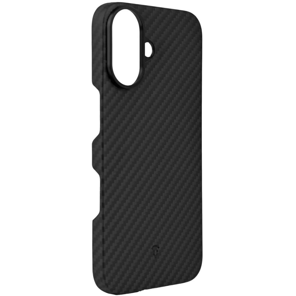 Чехол-накладка Asynora Magnetic aramid fiber для iPhone 16, кевлар, черный— фото №3