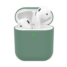 Силиконовый чехол Deppa Ultra Slim для AirPods, темно-зеленый— фото №0