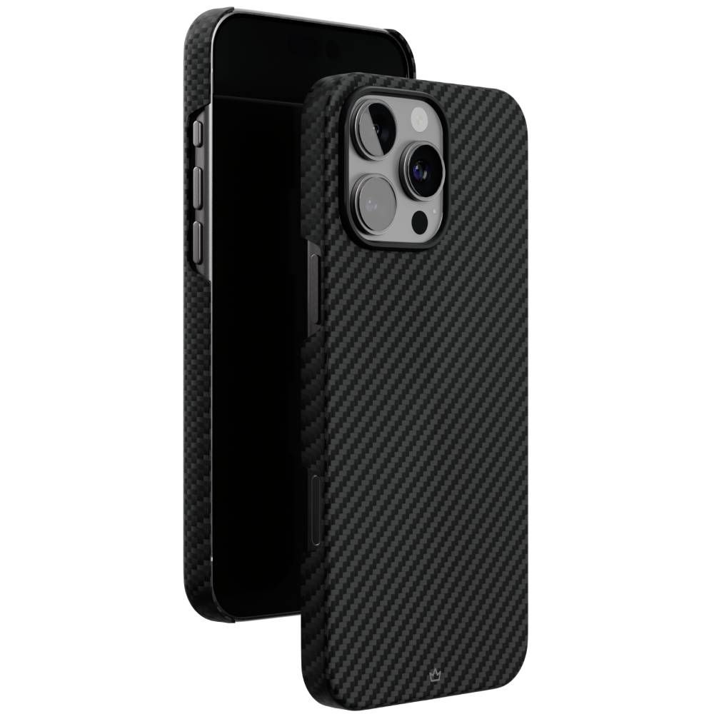 Чехол-накладка VLP Kevlar Case для iPhone 16 Pro, кевлар, черный— фото №2