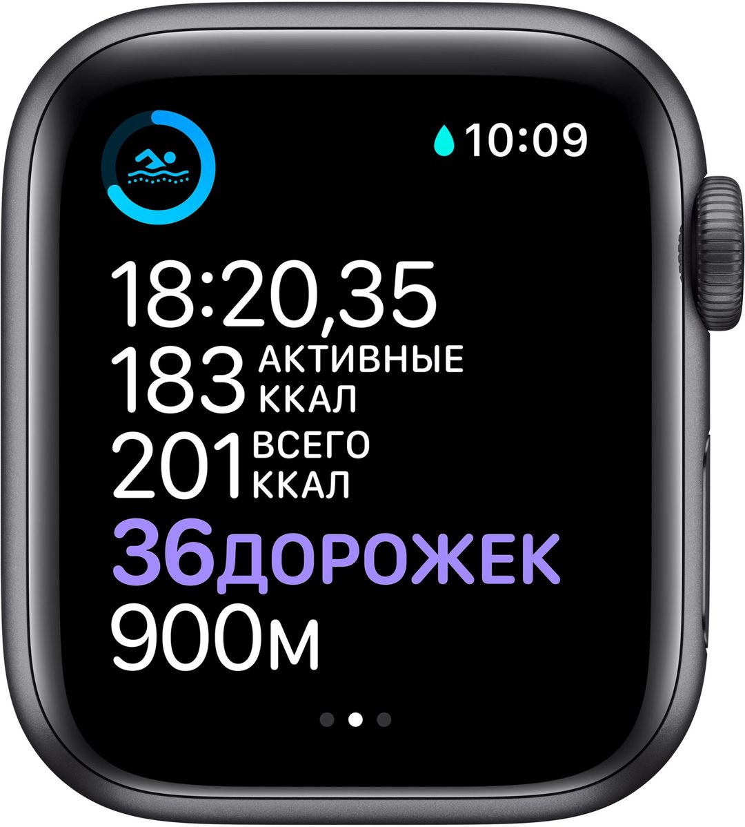 Apple Watch Series 6 GPS, 44 мм, алюминий цвета «серый космос», спортивный ремешок черного цвета— фото №3