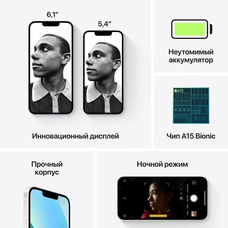 Apple iPhone 13 nano SIM+nano SIM 128GB, сияющая звезда— фото №6