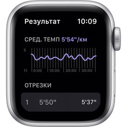 Apple Watch Nike SE GPS 44mm (корпус - серебристый, спортивный ремешок Nike цвета «чистая платина/черный»)— фото №2