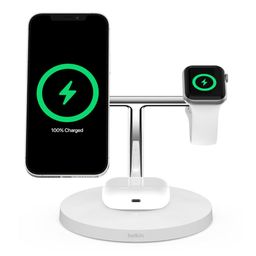 Зарядное устройство беспроводное Belkin Boost↑Charge™ Pro MagSafe 3 в 1, белый— фото №0