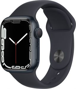 Apple Watch Series 7 GPS 45mm (корпус - темная ночь, спортивный ремешок цвета тёмная ночь, IP67/WR50)— фото №0