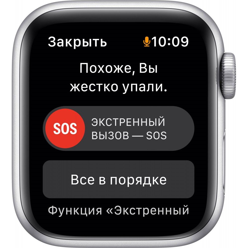 Apple Watch Nike SE GPS 44mm (корпус - серебристый, спортивный ремешок Nike цвета «чистая платина/черный»)— фото №4