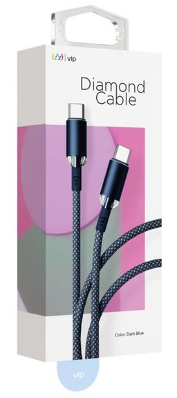 Кабель VLP Diamond Cable USB-C / USB-C 1,2м, темно-синий— фото №1