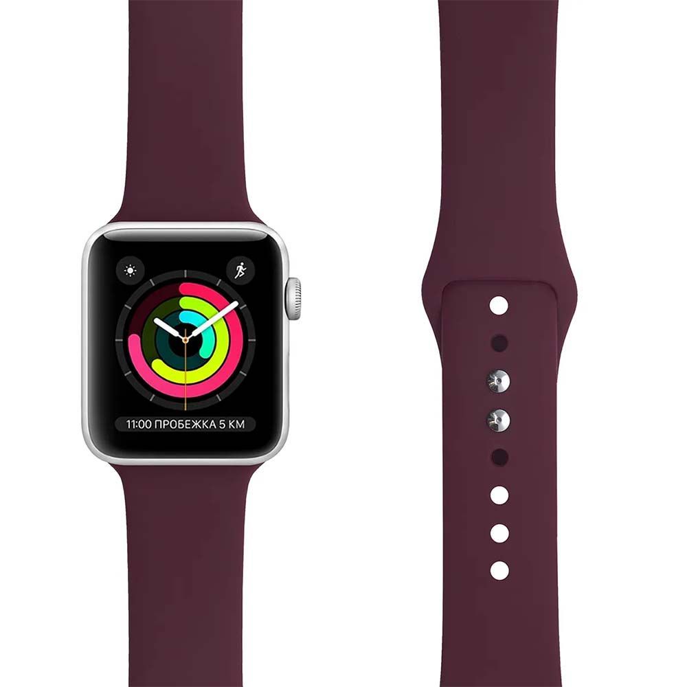 Ремешок Lyambda Altair для Apple Watch 38/40/41mm, Силикон, бордовый— фото №1