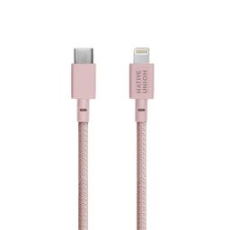 Кабель Native Union Belt Cable USB-C / Lightning, 1,2м, розовый— фото №1