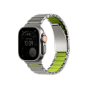 Ремешок Uniq Strova Flex Steel 44mm/45mm/46mm/49mm, нержавеющая сталь, серебристый/лимонный