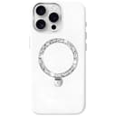 Чехол-накладка PYNANA Dancing Circle Luxury для iPhone 16 Pro, экокожа, белый жемчуг