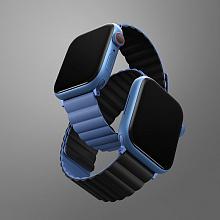 Ремешок Uniq Revix для Apple Watch 45mm/46mm/49mm, силикон, синий/черный - 3