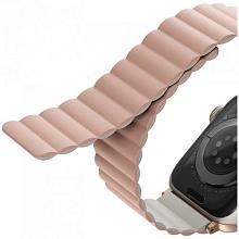 Ремешок Uniq Revix для Apple Watch 38mm/40mm/41mm, силикон, розовый/бежевый - 3