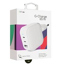 Зарядное устройство сетевое VLP G-Charge 2x USB-C + USB-A, 65Вт, белый - 3