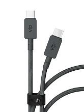 Кабель VLP Nylon Cable USB-C / USB-C, 100Вт 1,2м, черный - 1