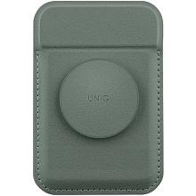 Кардхолдер Uniq Flixa with Pop-out Grip-stand MagSafe, экокожа, зеленый - 0