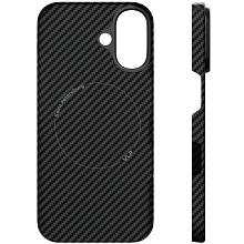 Чехол-накладка VLP Kevlar Case для iPhone 16, арамид (кевлар), черный - 1