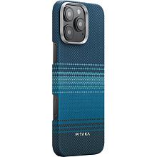 Чехол-накладка Pitaka Tactile Woven case moonrise для iPhone 16 Pro, арамид (кевлар), синий - 1