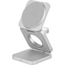 Зарядное устройство беспроводное uBear Balance 3 в1 Qi2, 15Вт, серебристый - 0