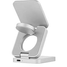 Зарядное устройство беспроводное uBear Balance 3 в1 Qi2, 15Вт, серебристый - 1