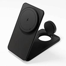 Зарядное устройство беспроводное VLP Alum Power Pro с Qi2, 3 in1, 15Вт, черный титан - 1