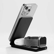 Зарядное устройство беспроводное VLP Alum Power Pro с Qi2, 3 in1, 15Вт, черный титан - 3