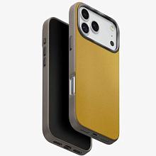 Чехол-накладка Uniq Lyden DS для iPhone 17 Pro Max, экокожа, желтый/серый - 2