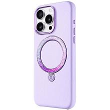 Чехол-накладка PYNANA Dancing Circle для iPhone 16 Pro Max, экокожа, фиолетовый - 1