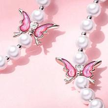 Ремешок-цепочка PYNANA Gauzy Dream с бабочками розовый - 1