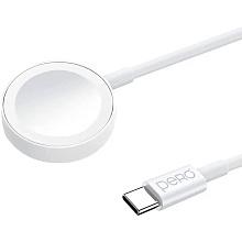 Зарядное устройство беспроводное PERO TC19 USB-C для Apple Watch, 2,5Вт, белый - 0