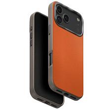 Чехол-накладка Uniq Lyden DS для iPhone 17 Pro, экокожа, оранжевый/серый - 1