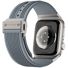 Ремешок Monocozzi ESSENTIALS для Apple Watch 45mm/46mm/49mm, силикон, серый - 3