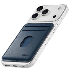 Кардхолдер uBear Split MagSafe, экокожа, синий - 3