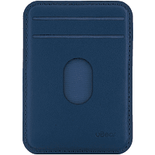 Кардхолдер uBear Split Find My MagSafe, экокожа, синий - 0